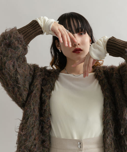 tシャツ シアーベロアシャーリングスリーブトップス レディース シアーベロアシャーリングスリーブトップス[KBA7-21J070]｜URBAN
