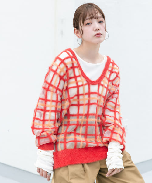 tシャツ シアーベロアシャーリングスリーブトップス レディース シアーベロアシャーリングスリーブトップス[KBA7-21J070]｜URBAN