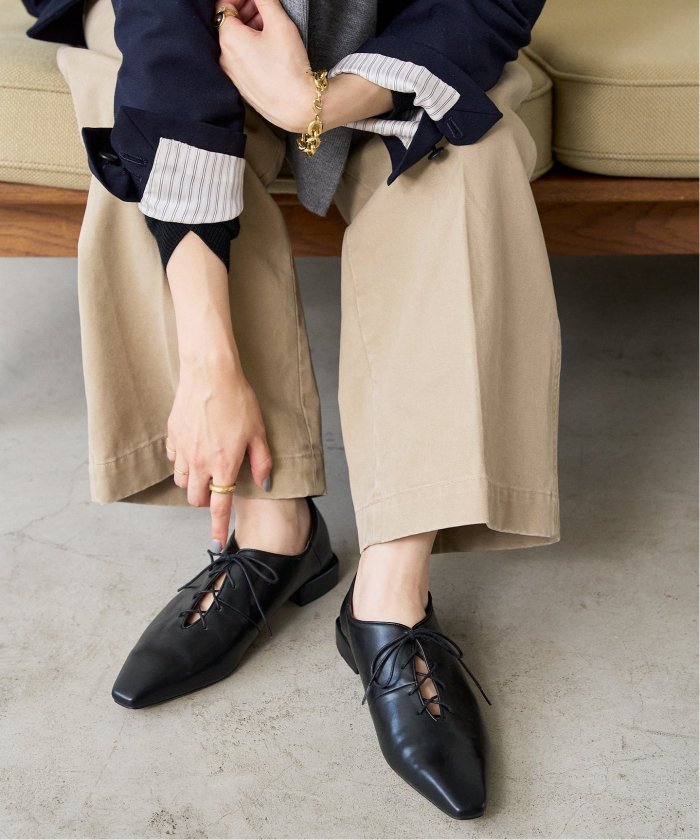 セール 30%OFF】《追加》フレンチスクエアレースアップフラット