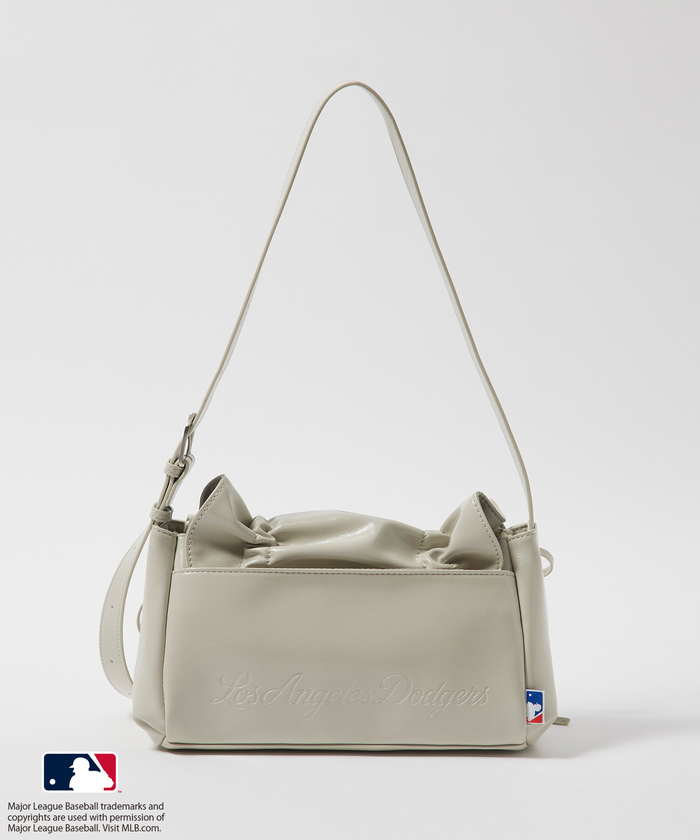 セール】【MLB COLLECTION BY JUN】ロゴ型押しリボンショルダー セール】【MLB COLLECTION BY JUN】ロゴ型押しリボンショルダー