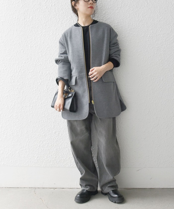 セール 30%OFF】SHIPS any: SUPER100 ノーカラー ジップ