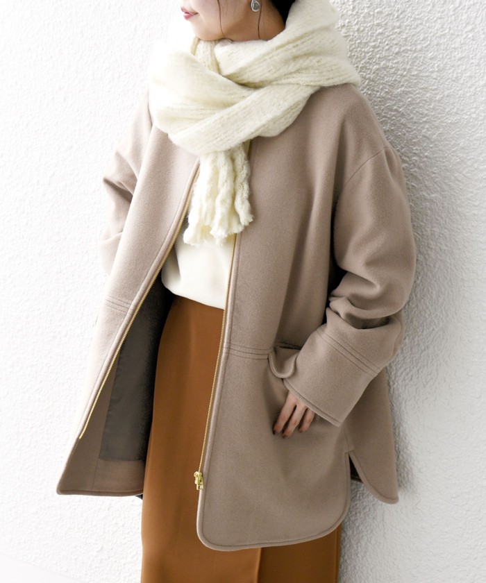 セール 30%OFF】SHIPS any: SUPER100 ノーカラー ジップ セール 30%OFF】SHIPS any: SUPER100 ノーカラー ジップ