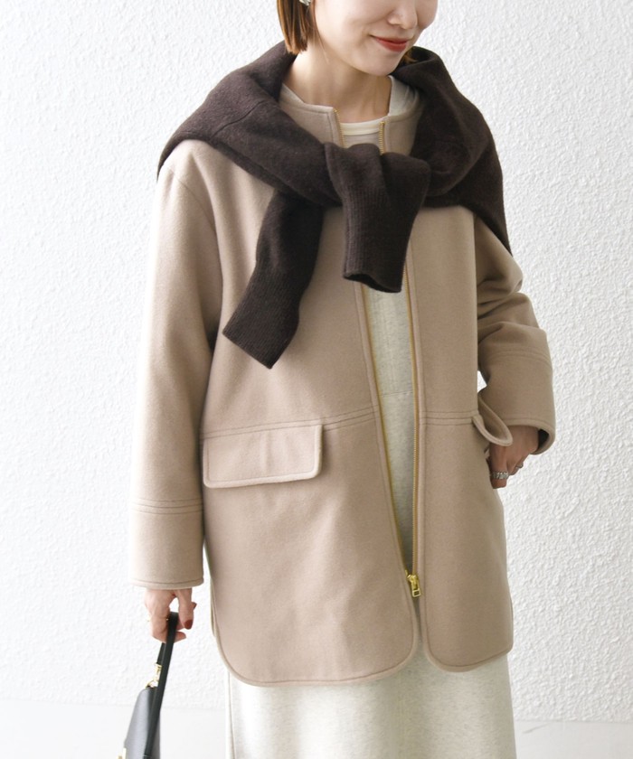 セール 30%OFF】SHIPS any: SUPER100 ノーカラー ジップ