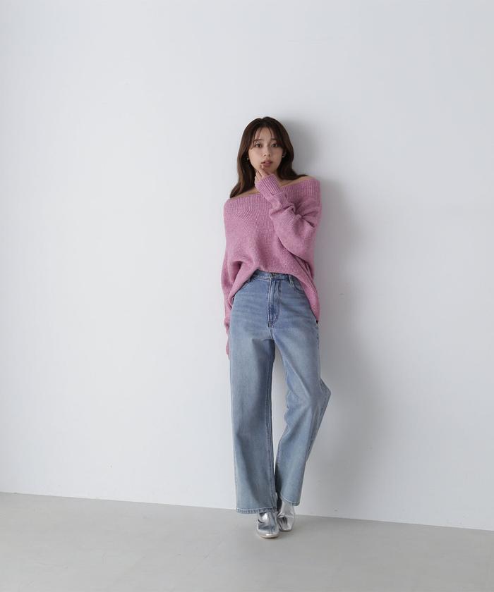 オフショルラメオーバーニット 24AW(506645725) | ナチュラルビューティーベーシック(NATURAL BEAUTY BASIC) - d  fashion