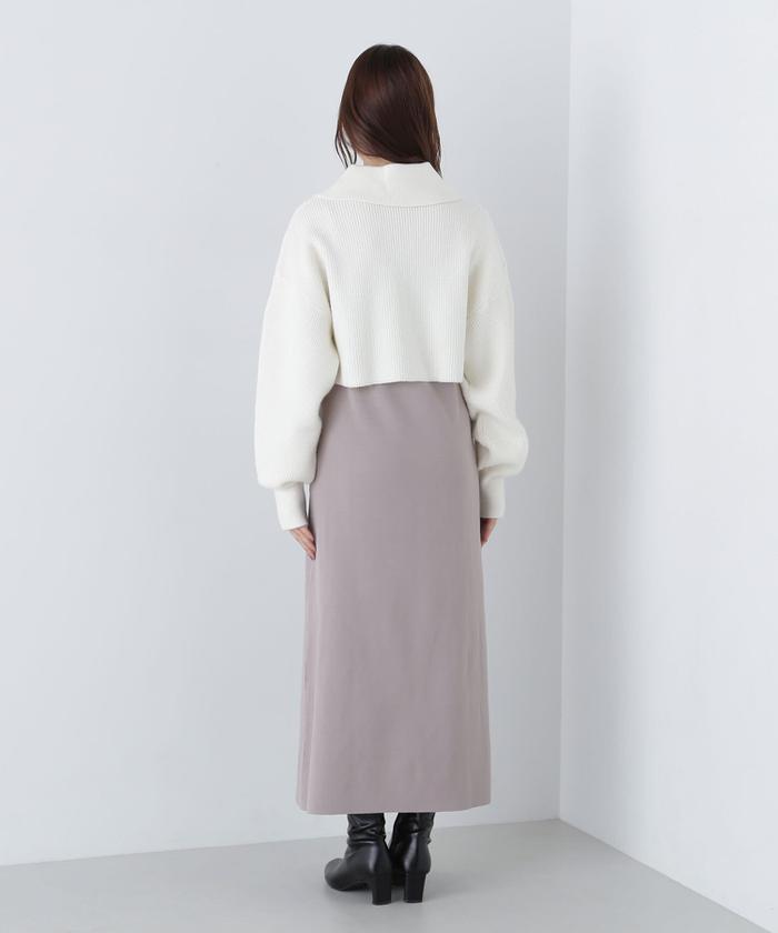 セール 50%OFF】襟付カーデ＆ニットキャミワンピース(506846845