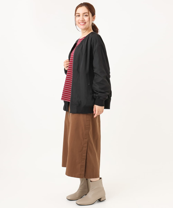 セール 19%OFF】【大きいサイズ】ノーカラーギャザーブルゾン