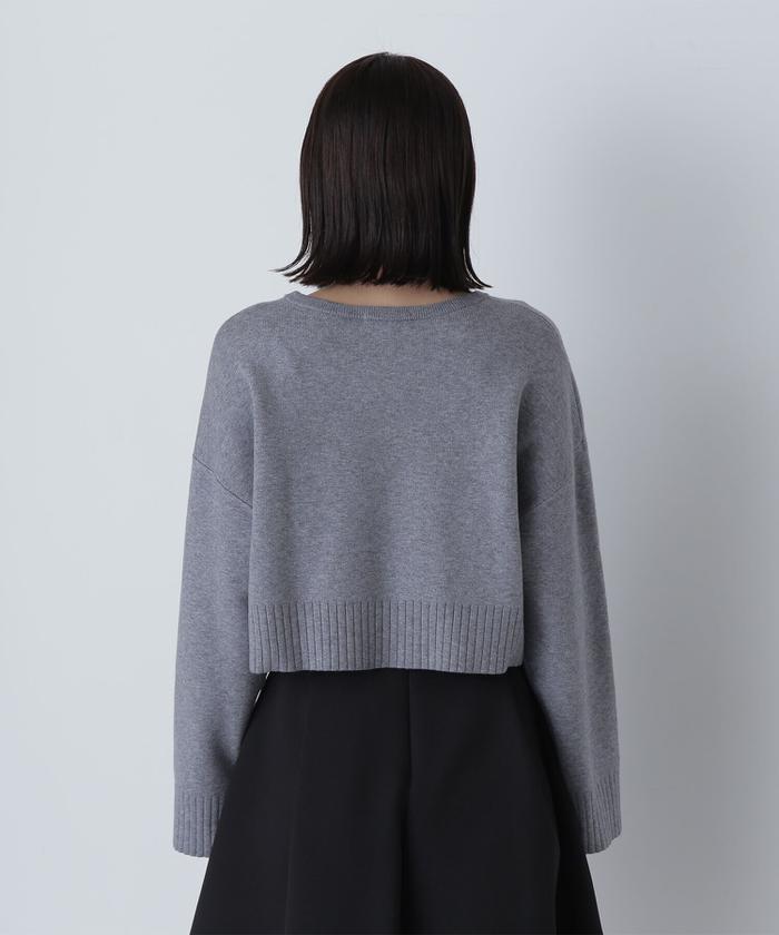 ナチュラルビューティーベーシック　セーター　ダブルジャガードボックスニット　M ダブルジャガードクロップドニット 24AW(506864410
