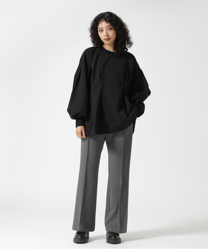 マノフ MANOF WAIST TUCK VOLUME SLEEVE SWEAT （BLACK