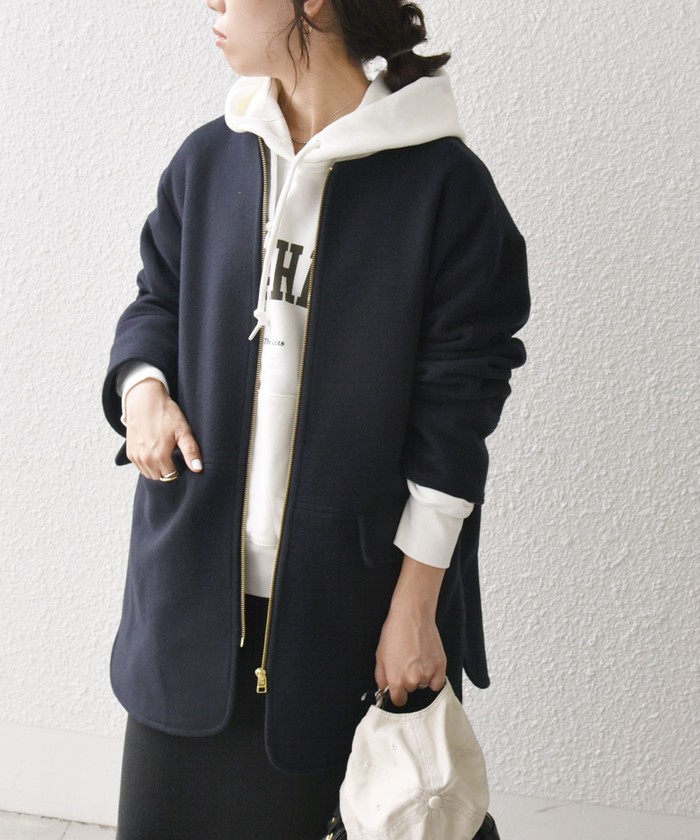 セール 30%OFF】SHIPS any: SUPER100 ノーカラー ジップ セール 30%OFF】SHIPS any: SUPER100 ノーカラー ジップ