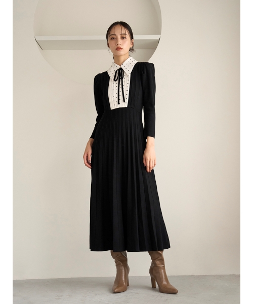 セール 40%OFF】【WEB限定】ブラウスカラードッキングニット