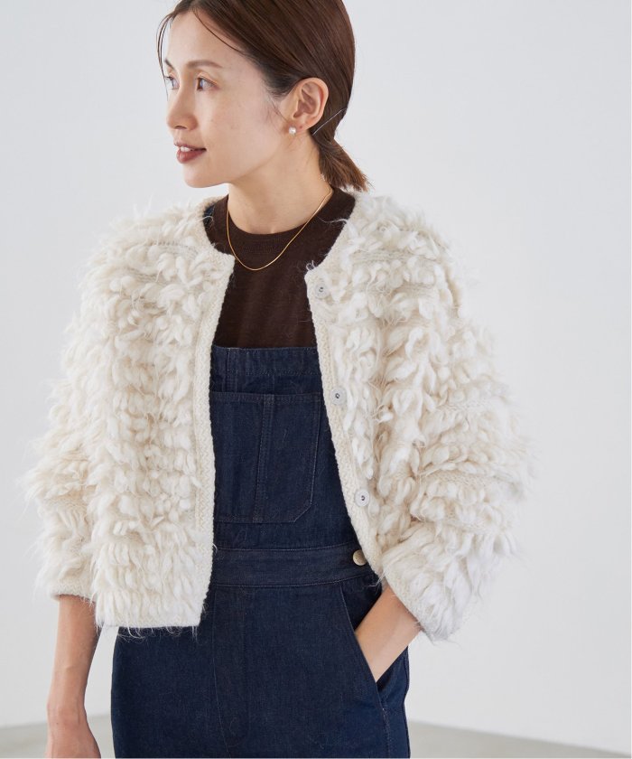 IENA イエナ カシミヤブレンド ウールトリミングポンチョ IENA イエナ カシミヤブレンド ウールトリミングポンチョ IENA