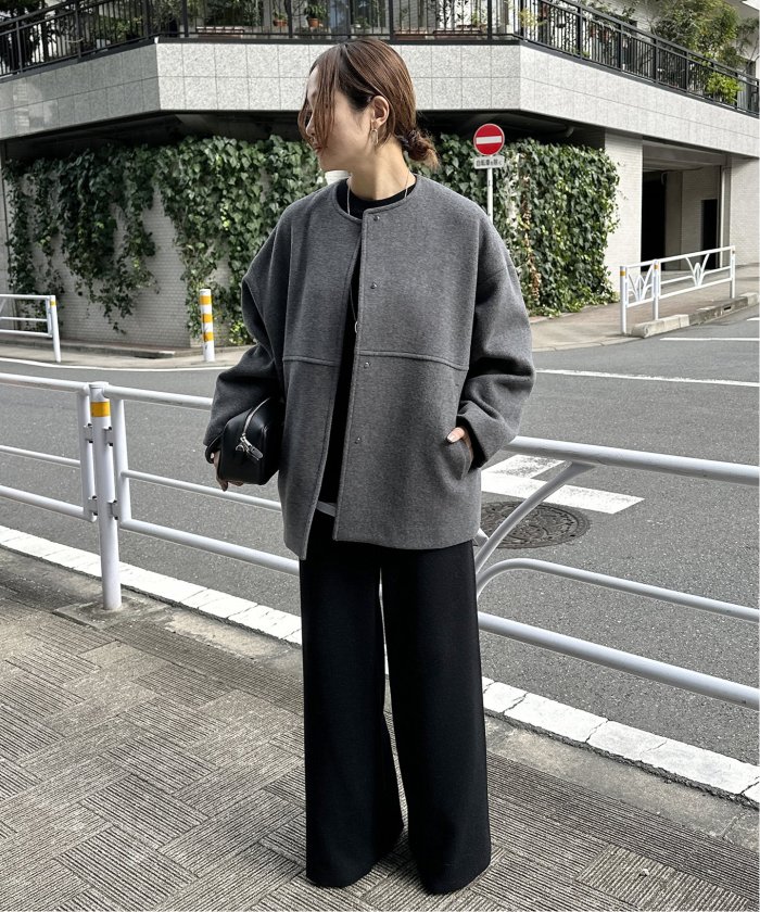 追加》スーパー140ビーバーノーカラーショートコート(506869994) | ジャーナルスタンダード(JOURNAL STANDARD) - d  fashion