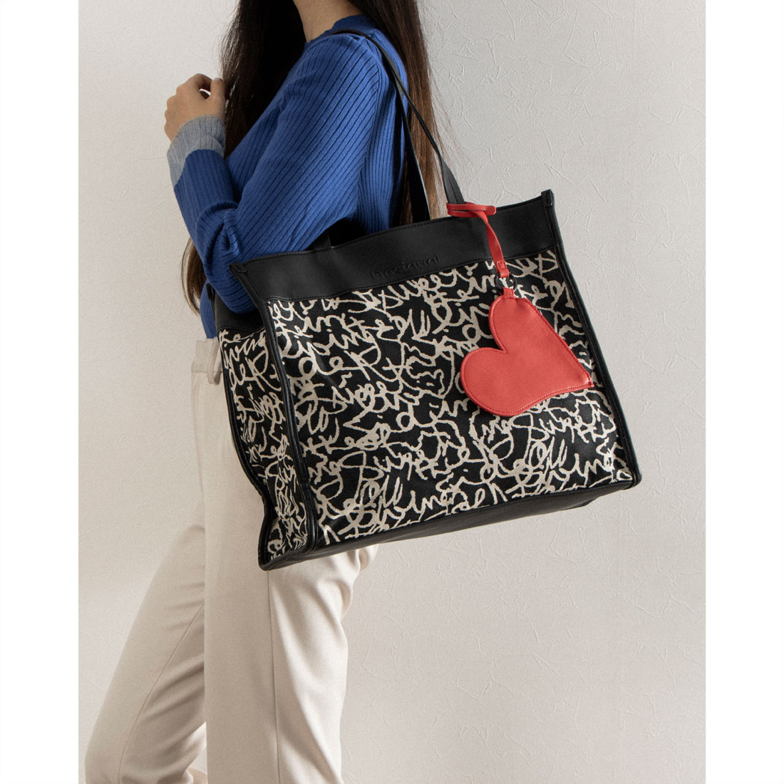 デシグアル Desigual キャンバス ミドルトートバッグ(505382163