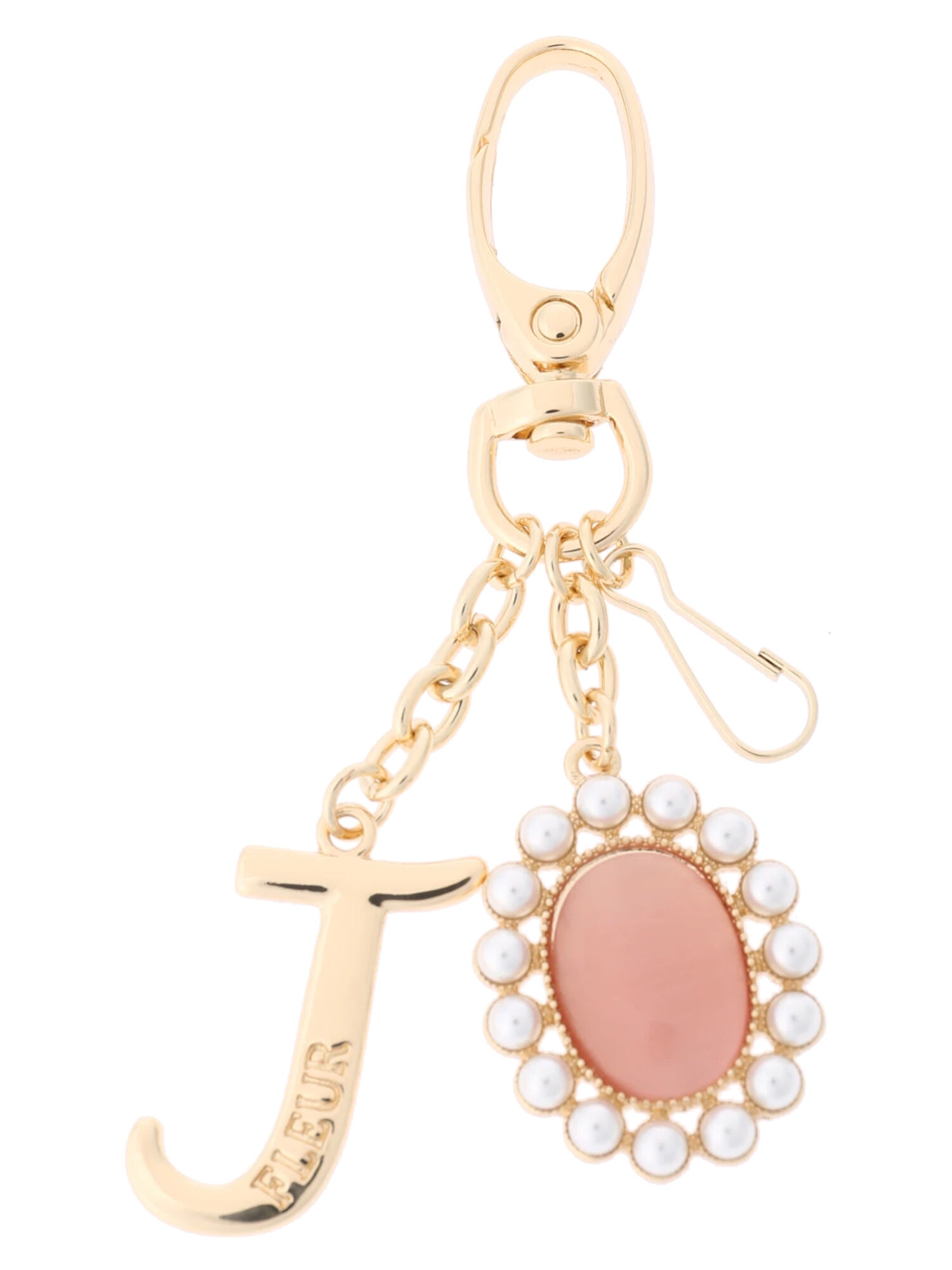 セール 40%OFF】イニシャルパールビジューキーホルダー