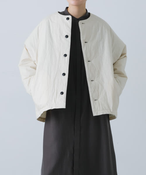 中綿ノーカラージャケット(506853896) | かぐれ(KAGURE) - d fashion