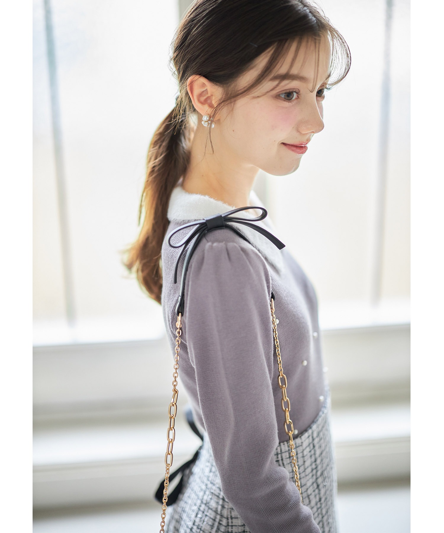 トッコクローゼット tocco closet リボンショルダー付き トッコクローゼット tocco closet リボンショルダー付き