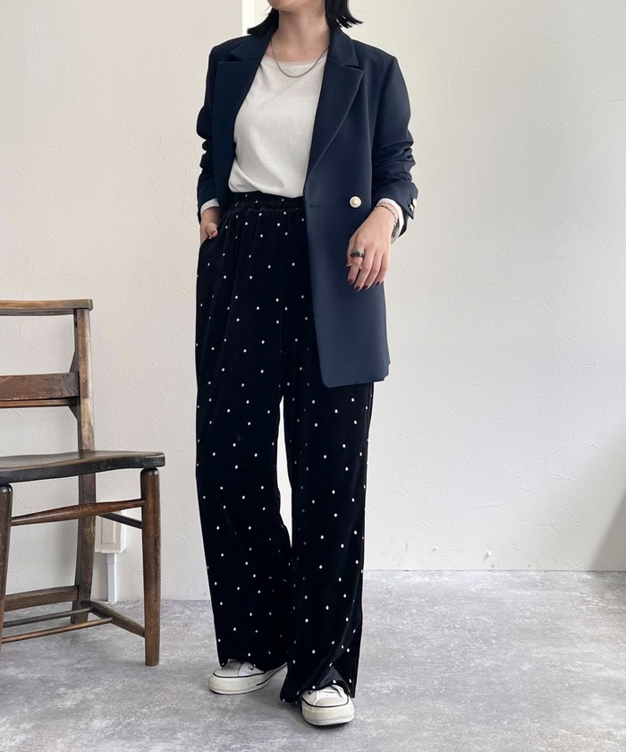 OVERCOAT] LOOK着用 21AW ベルベット イージーベロアパンツ