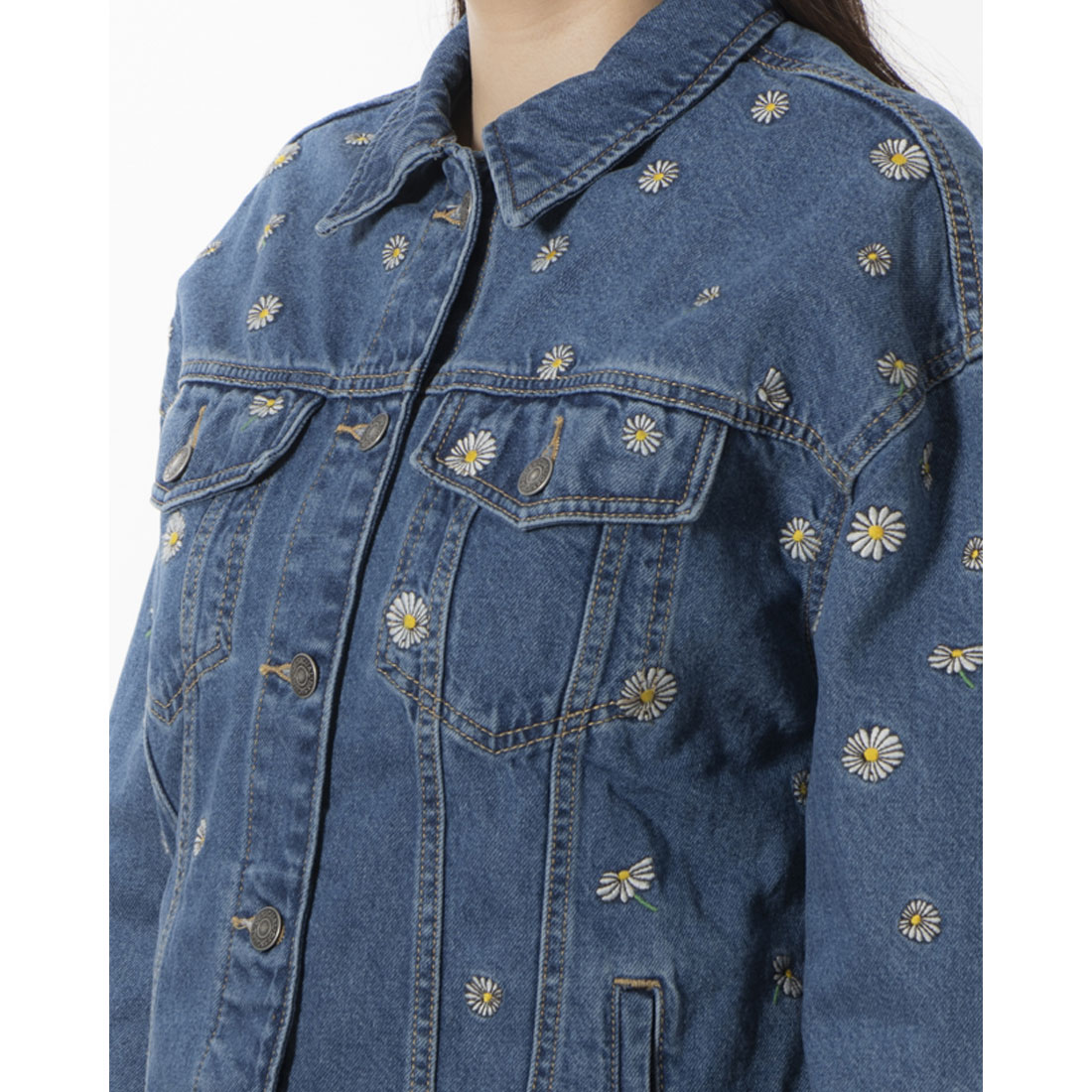 Desigual マーガレット デニムトラッカージャケット M セール】マーガレット デニムトラッカージャケット（デニム