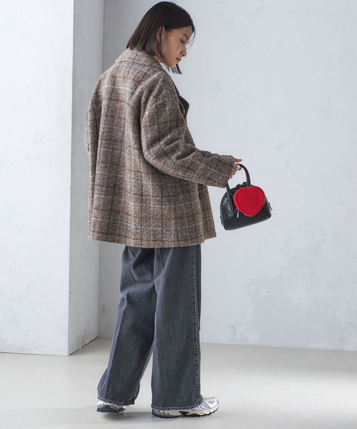 セール 30%OFF】スライバー チェック ショート Pコート セール 30%OFF】スライバー チェック ショート Pコート