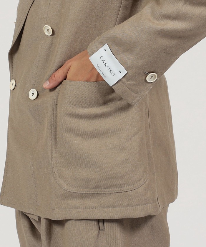 セール 50%OFF】CARUSO ELBA リネンウール ダブルブレステッド4B