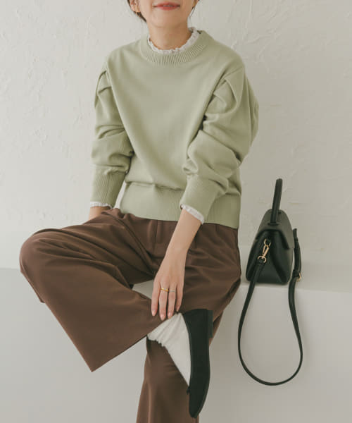 セール 20%OFF】ピンタックフリルスタンドカラーブラウス