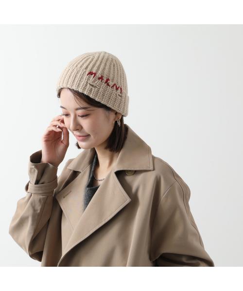 Marni マルニ Lサイズロゴ ディテール リブ ビーニー