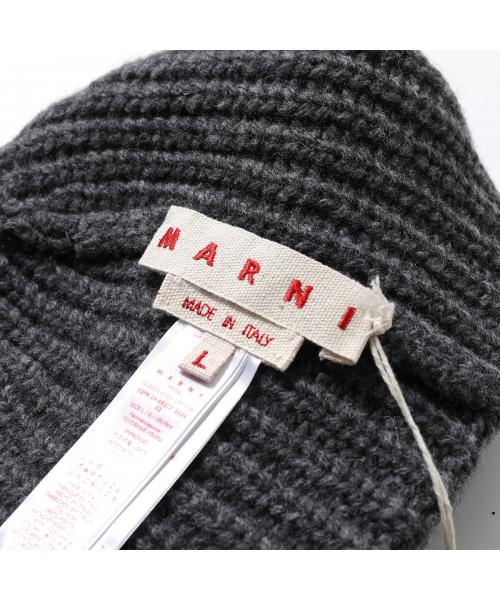 Marni マルニ Lサイズロゴ ディテール リブ ビーニー