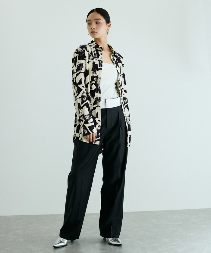 【ADAM ET ROPE】美品　アダムエロペ　ナローロング長袖シャツ　ブルー セール】ロング＆ナローシャツ(506874702) | アダム エ ロペ