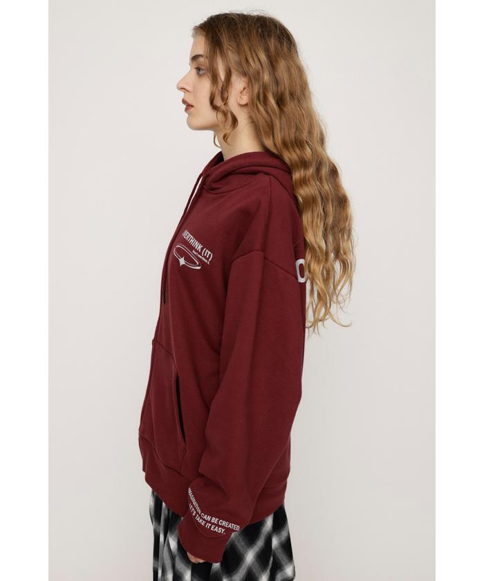 SLY スライ　FRONT ZIP PRINT HOODIE フーディ パーカー FRONT ZIP PRINT HOODIE フロント ジップ プリント フーディ