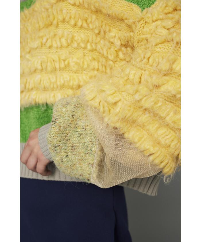 HeRIN.CYE ヘリンドットサイ ミックスニットショートトップス ヘリンドットサイ HeRIN.CYE ［予約］Mix knit short tops （柄