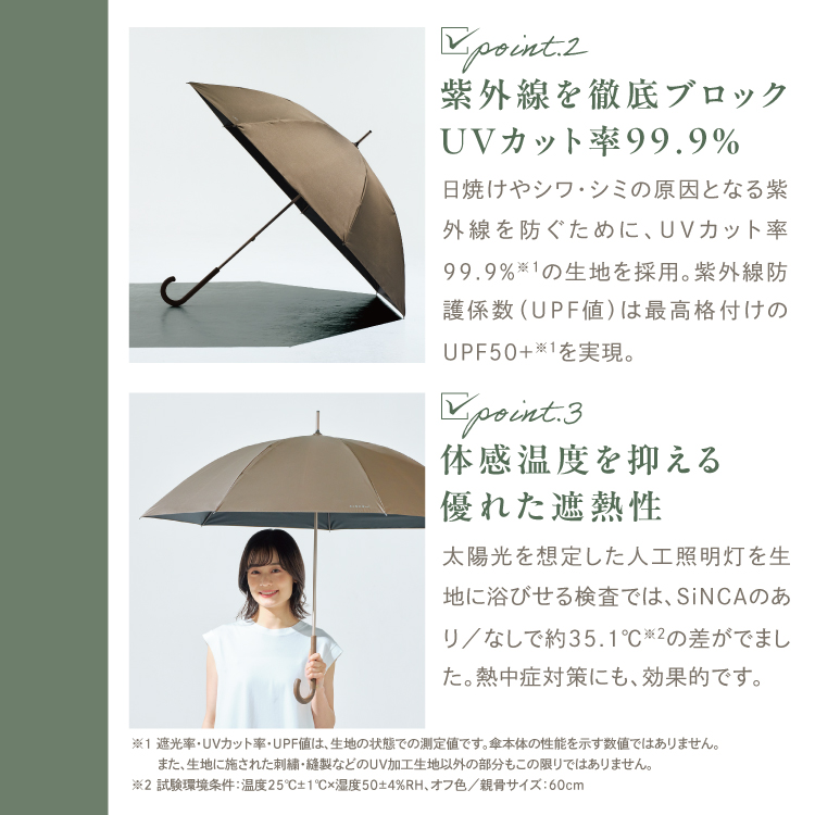 Wpc.公式】日傘 大きい SiNCA MINI 53 完全遮光 遮熱 UVカット