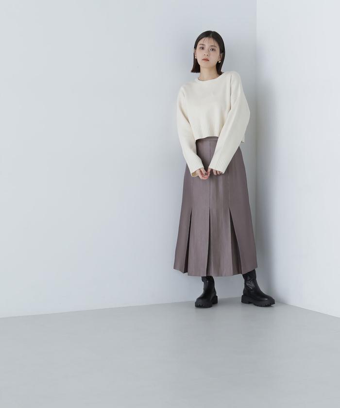 ナチュラルビューティーベーシック　セーター　ダブルジャガードボックスニット　M ダブルジャガードクロップドニット 24AW(506864410