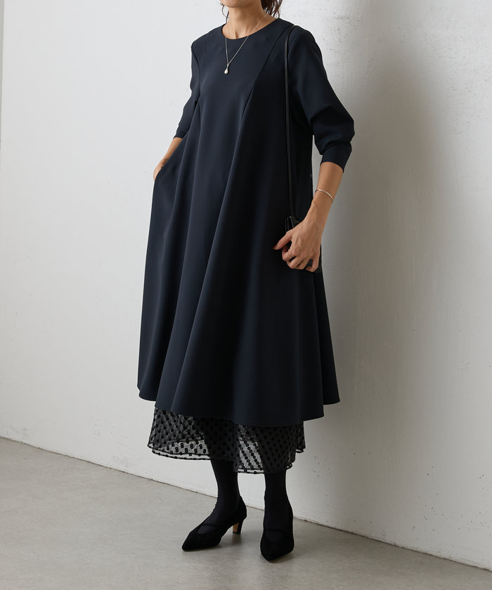 美品 BEARDSLEY 2way ワイドスリーブテントワンピース
