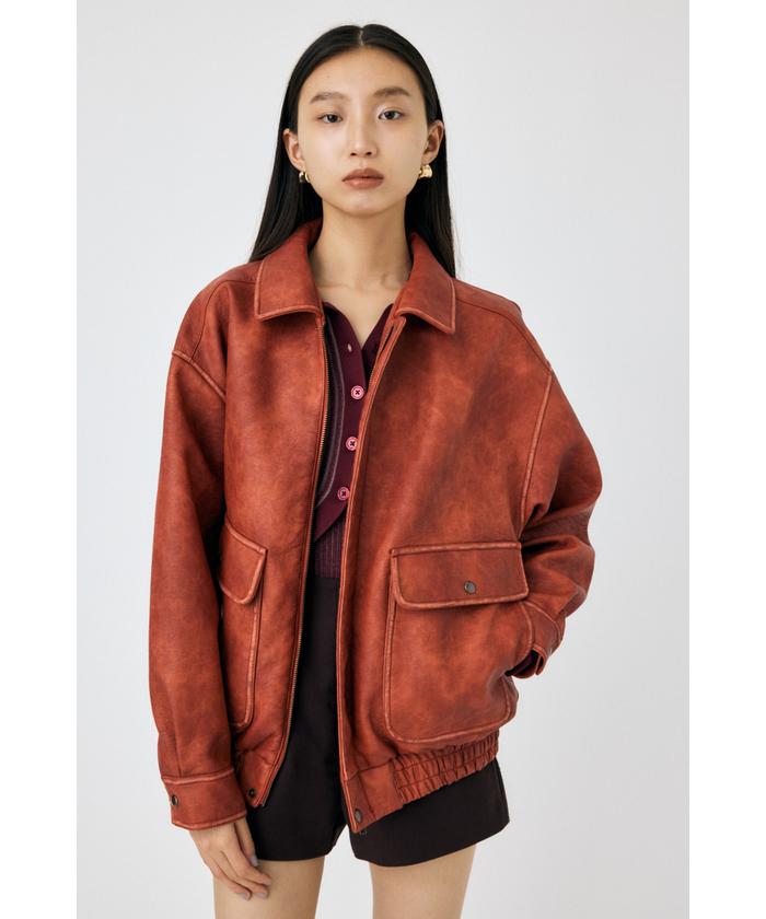 MOUSSY マウジー moussy LEATHER OVER RIDERS JACKET （ブラック