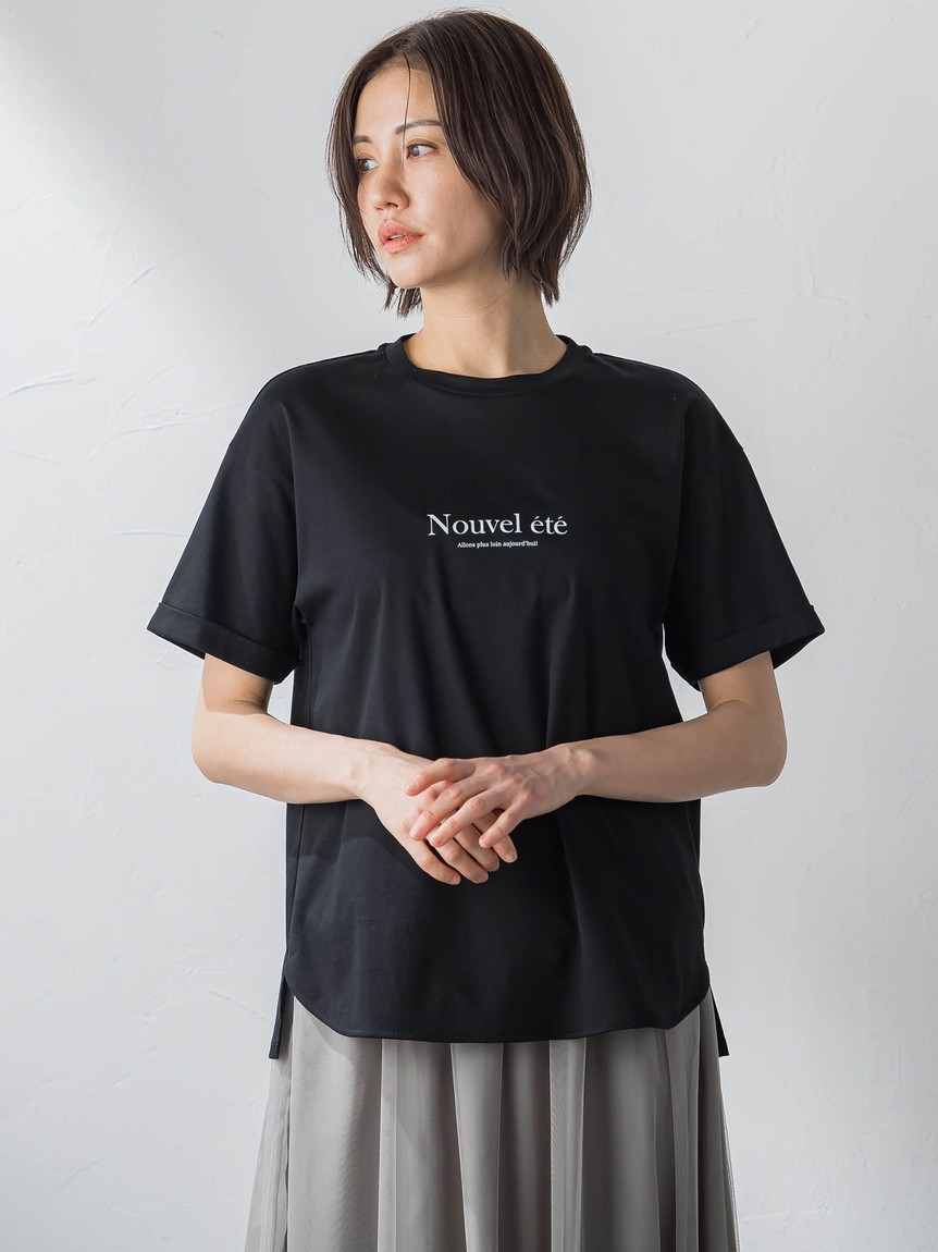 LAUTREAMONT / ロートレアモン フォトプリントロゴスムースカットソー≪洗濯機で洗える≫ フォトプリントロゴスムースカットソー≪洗濯機で洗える
