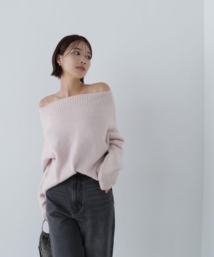 セール】＜ハンドウォッシャブルFOX＞デコルテラインオーバーニット 24AW(506864411) |  ナチュラルビューティーベーシック(NATURAL BEAUTY BASIC) - d fashion