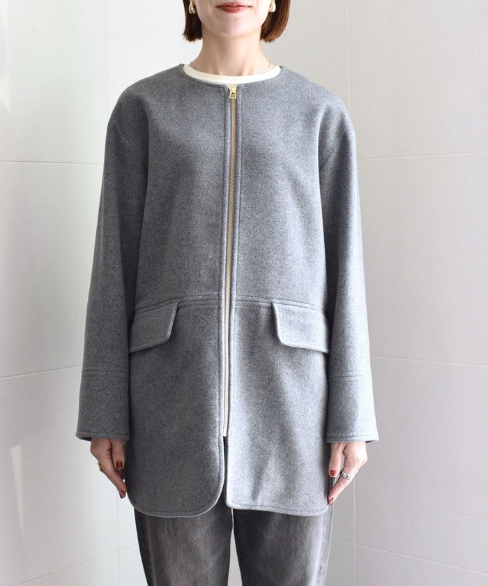 セール 30%OFF】SHIPS any: SUPER100 ノーカラー ジップ セール 30%OFF】SHIPS any: SUPER100 ノーカラー ジップ