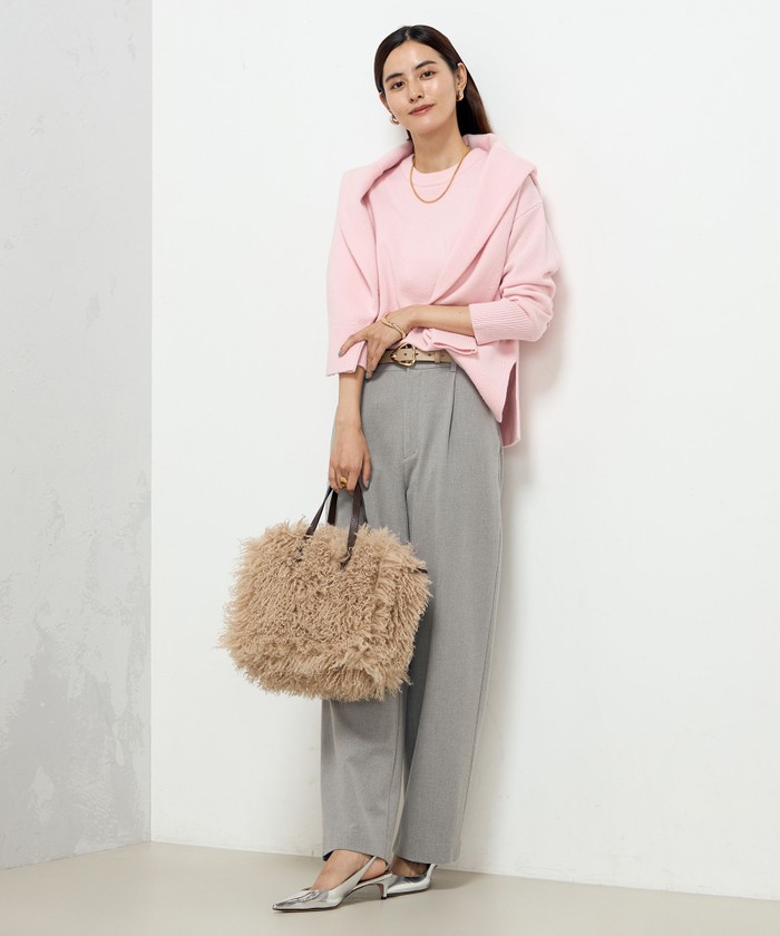 クーポン】【セール 20%OFF】紡毛クルーネックプルオーバー