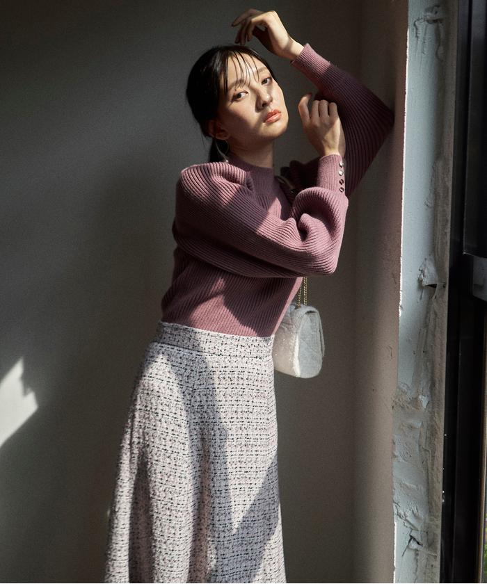 セール 10%OFF】ミックスツイードフレアスカート 24AW(506870399 セール 10%OFF】ミックスツイードフレアスカート 24AW(506870399