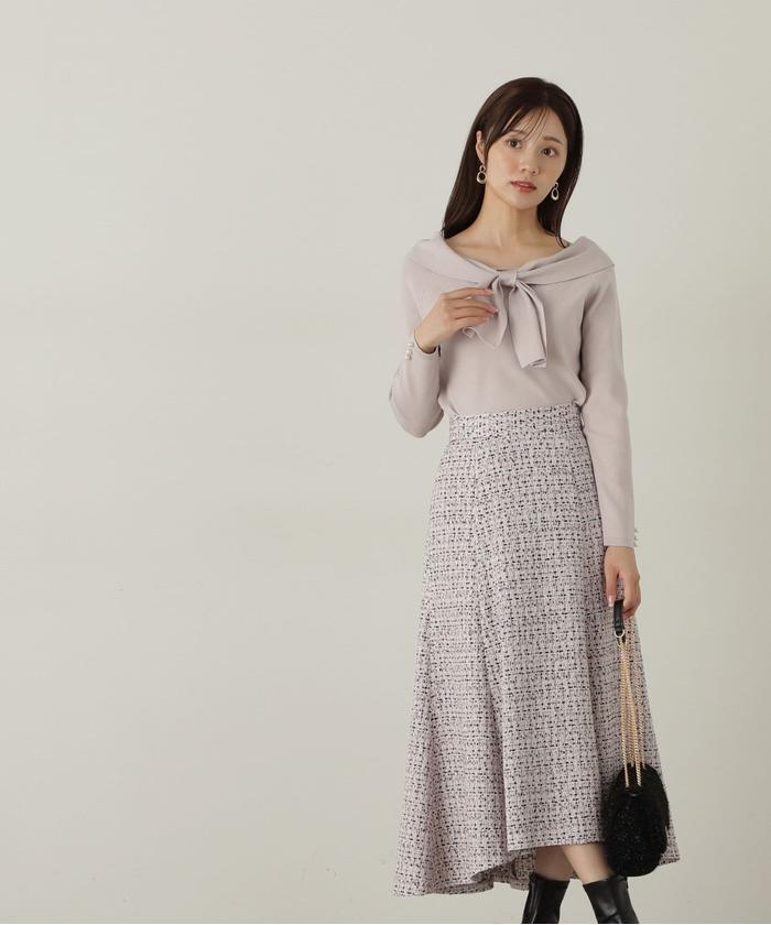 セール 10%OFF】ミックスツイードフレアスカート 24AW(506870399