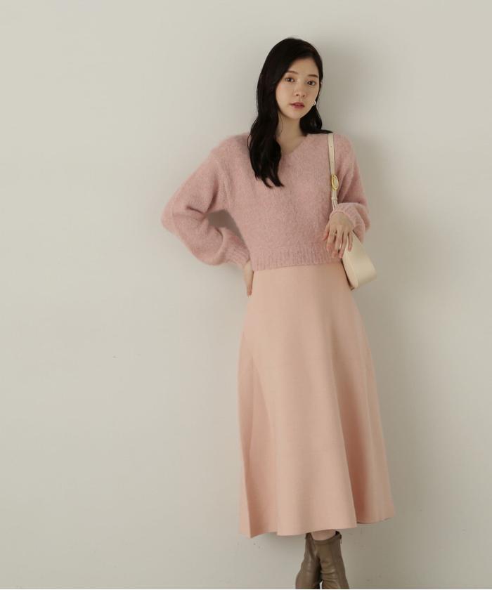 セール 50%OFF】ふわふわラメニットドッキングワンピース WEB セール 50%OFF】ふわふわラメニットドッキングワンピース WEB