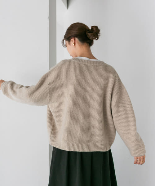 ハミルトンウール畦クルーネックカーディガン URBAN RESEARCH DOORS｜ハミルトンウール畦クルーネック
