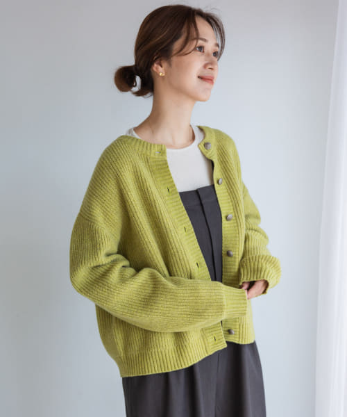 URBAN RESEARCH DOORS / アーバンリサーチ ドアーズ ハミルトンウール畦クルーネックカーディガン ハミルトンウール畦クルーネックカーディガン | アーバン