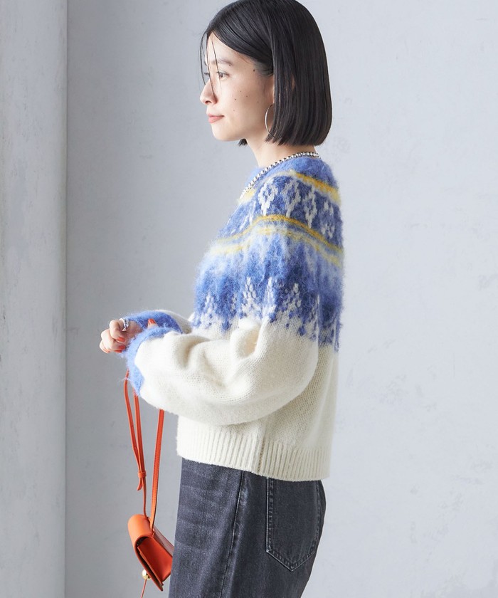 【シップス　ウィメン】〈手洗い可能〉ヘアリー ノルディック プルオーバー セール 30%OFF】〈手洗い可能〉ヘアリー ノルディック プル