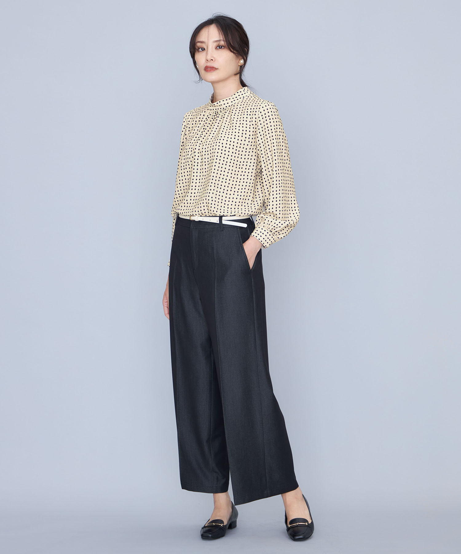 セール】デニム調ワイドパンツ(506881664) | エーシーデザインバイアルファキュービック(A/C DESIGN BY ALPHA CUBIC)  - d fashion