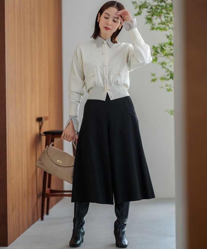 セール 40%OFF】【WEB限定色あり】ELENA パールボタン ニット