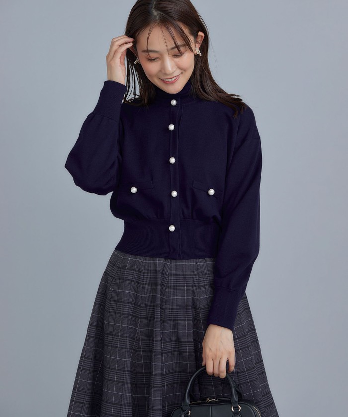 セール 40%OFF】【WEB限定色あり】ELENA パールボタン ニット