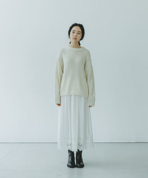 今季　かぐれ　スカラップ刺繍ギャザースカート かぐれ（カグレ）の「スカラップ刺繍ギャザースカート（スカート