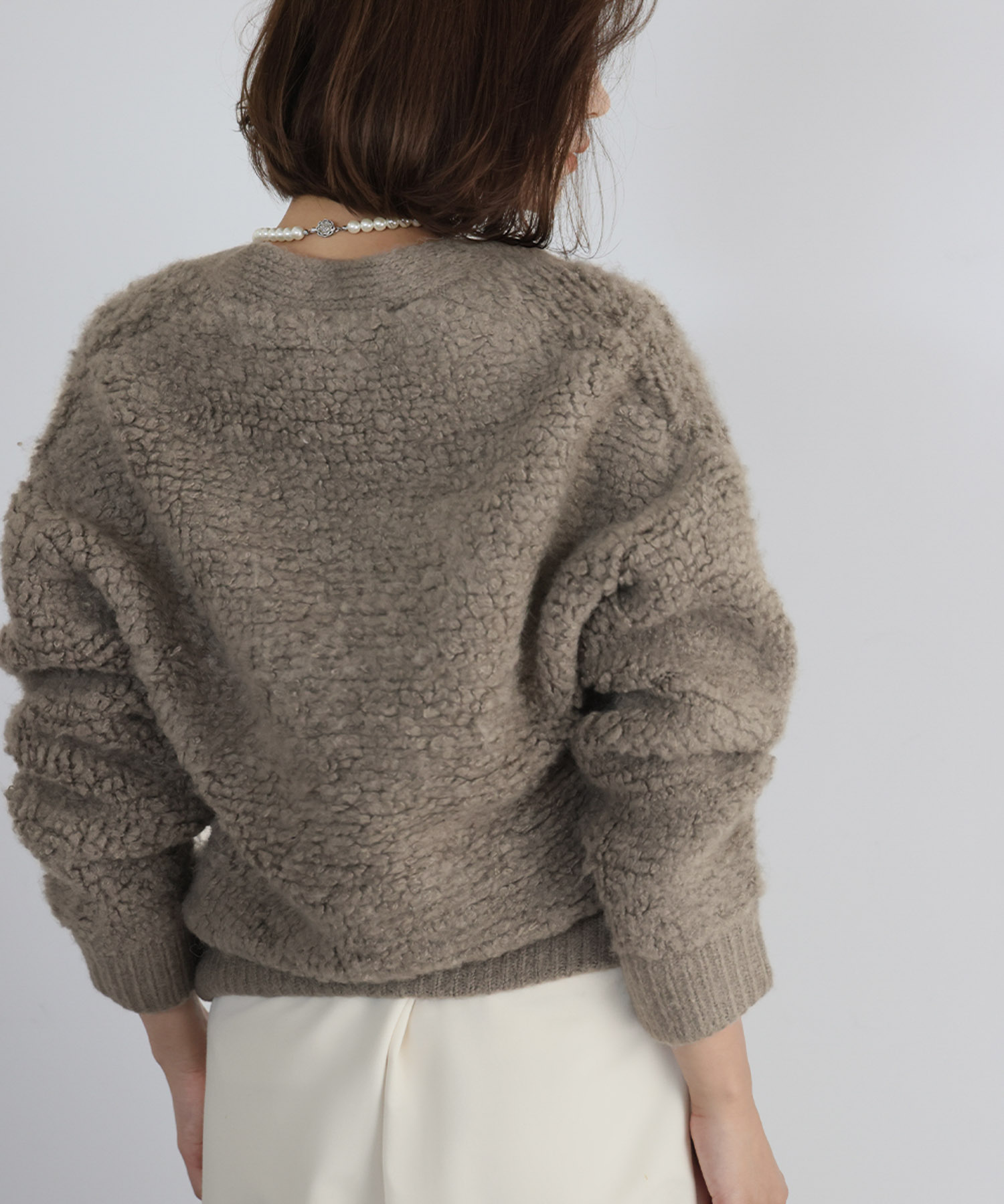 セール28%OFF】エルフランク ELFRANK ループ編みニットVネック