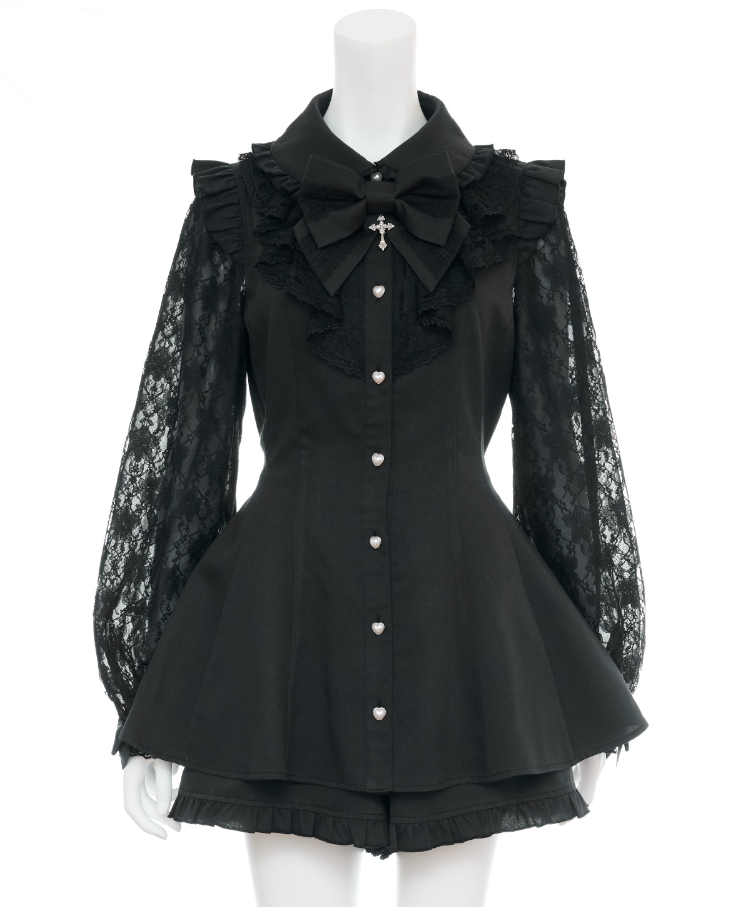 Secret Honey シークレットハニー ラッフル袖レース長袖セットアップ シークレットハニー Secret Honey ラッフル袖レース長袖